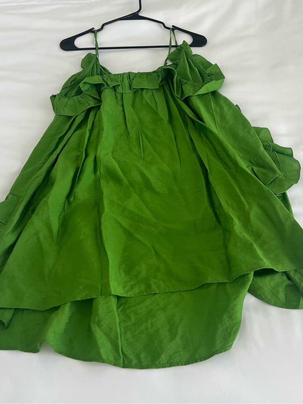 H&M Green Ruffle Spaghetti-Strap Dress - Picture 3 of 8